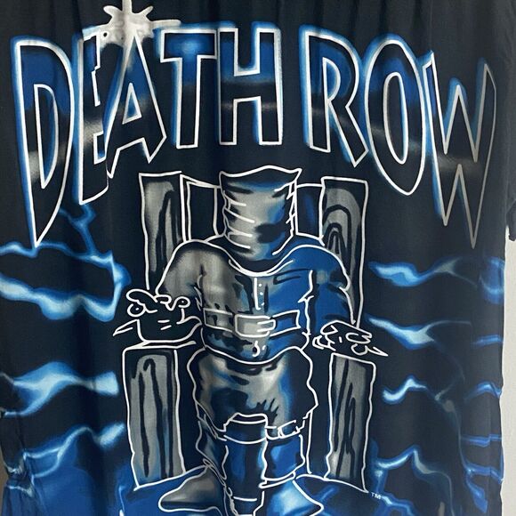 RIPPLE JUNCTION DEATH ROW RECORDS Mens Black Button Short Sleeve Short Size M - Picture 2 of 13